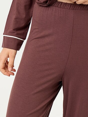 Pijama comprido em malha suave stretch - 2 peças