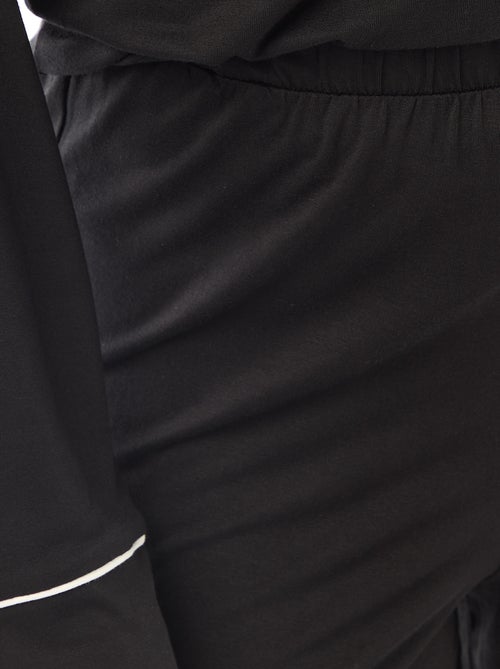 Pijama comprido em malha suave stretch - 2 peças - Kiabi Pijama comprido em malha suave stretch - 2 peças - Kiabi