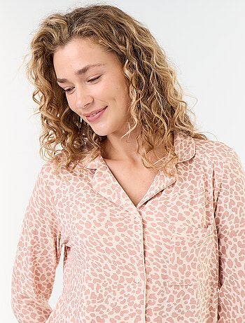 Pijama comprido em malha suave stretch - 2 peças