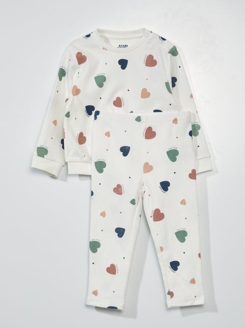 Pijama comprido em moletão leve - 2 peças - Kiabi