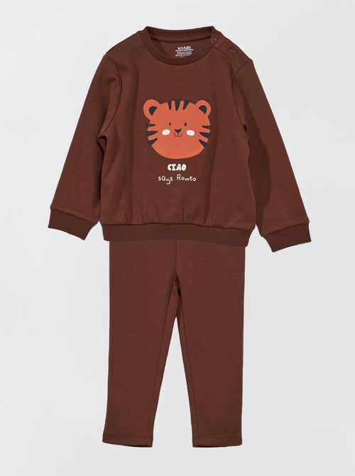 Pijama comprido em moletão leve - 2 peças - Kiabi