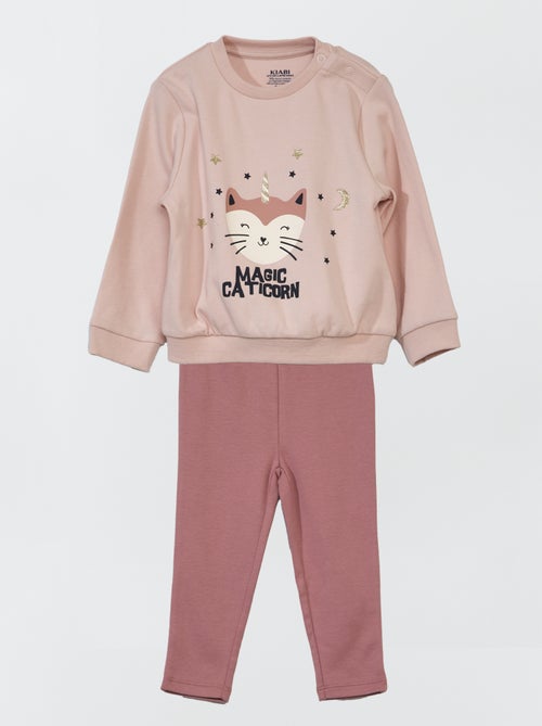 Pijama comprido em moletão leve - 2 peças - Kiabi