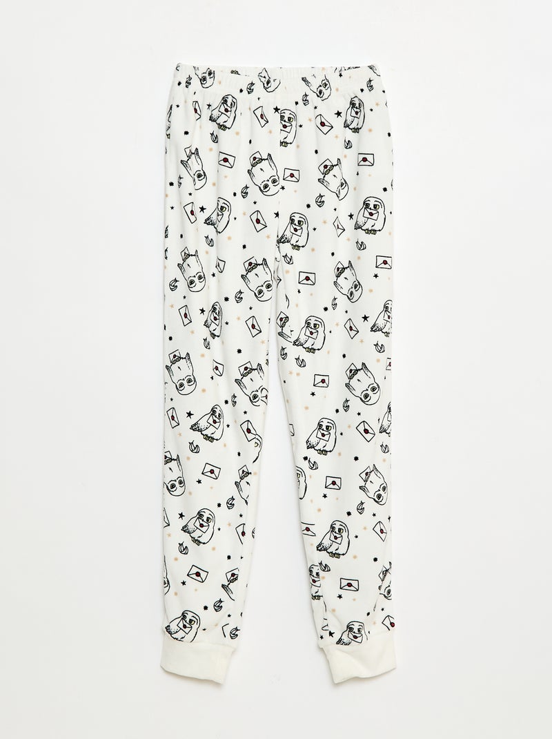 Pijama comprido em polar 'Harry Potter' - 2 peças Branco - Kiabi