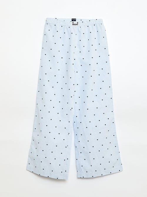 Pijama comprido em popelina - 2 peças - Kiabi