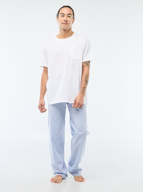 Pijama comprido em popelina - 2 peças - Kiabi