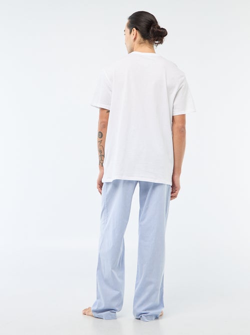 Pijama comprido em popelina - 2 peças - Kiabi