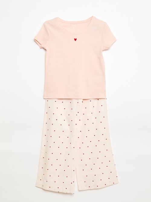 Pijama comprido em popelina - 2 peças - Kiabi