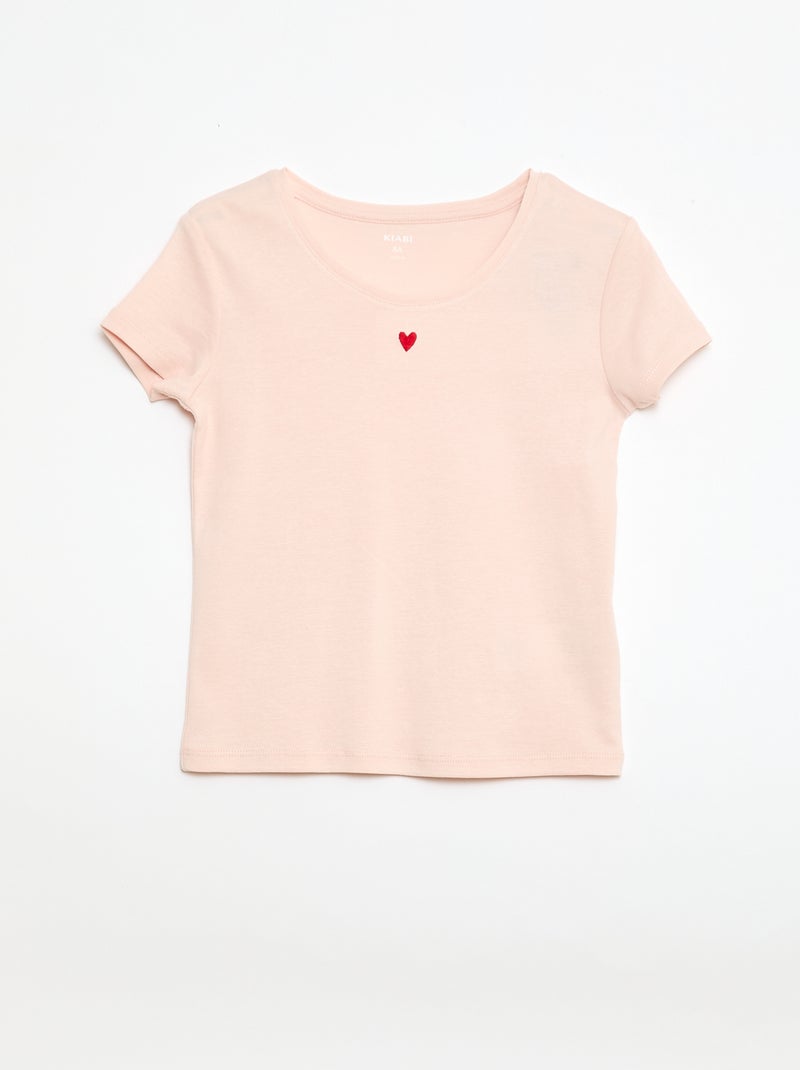 Pijama comprido em popelina - 2 peças Rosa - Kiabi