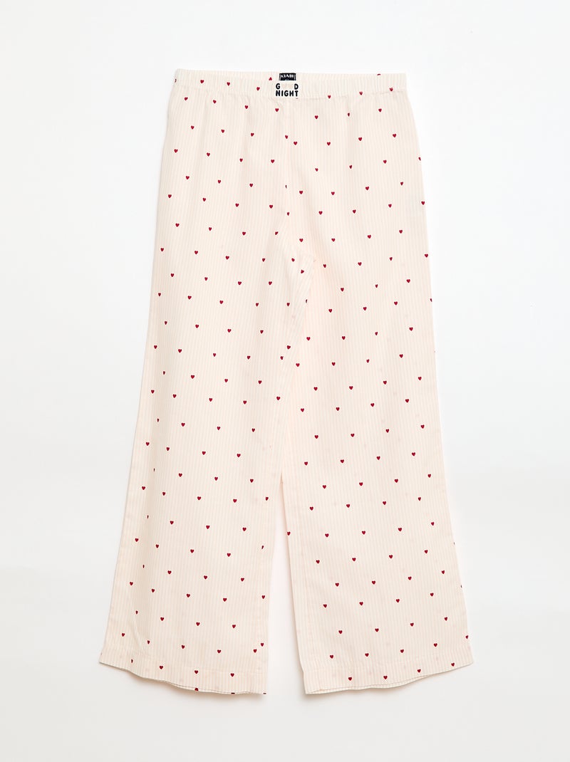 Pijama comprido em popelina - 2 peças Rosa - Kiabi
