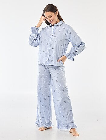 Pijama comprido em popelina - 2 peças