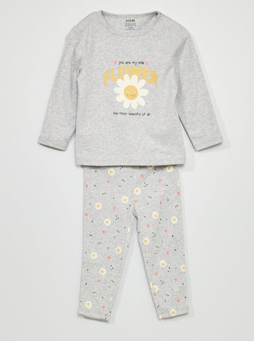 Pijama comprido estampado - 2 peças - Kiabi