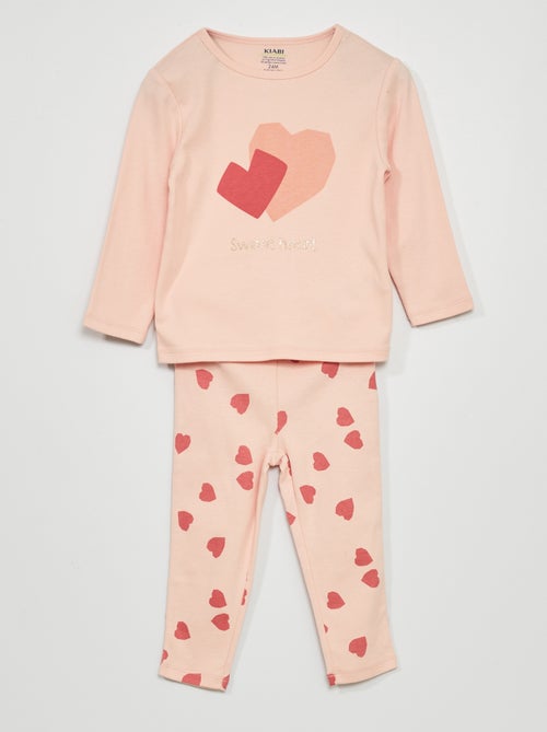 Pijama comprido estampado - 2 peças - Kiabi