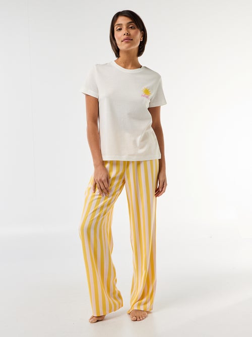 Pijama comprido estampado de 2 peças - Kiabi