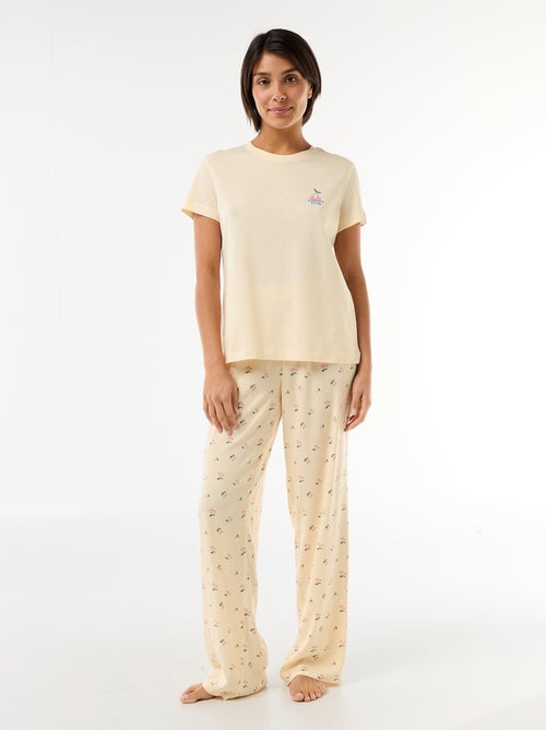Pijama comprido estampado de 2 peças - Kiabi