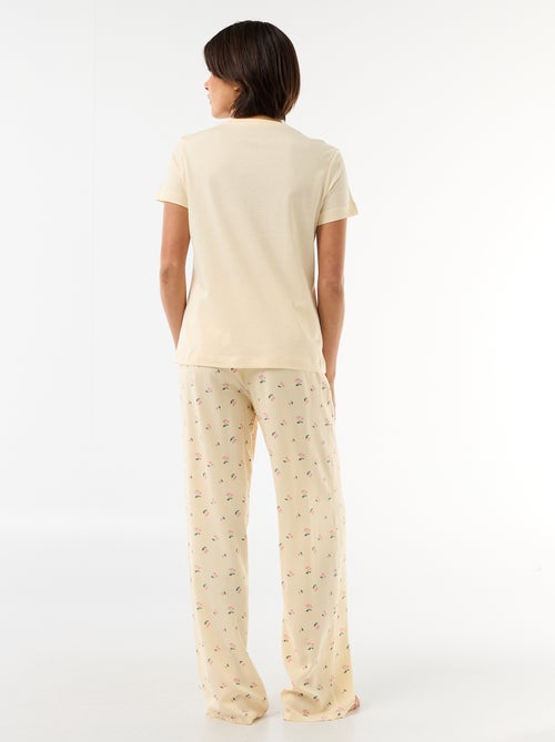 Pijama comprido estampado de 2 peças - Kiabi