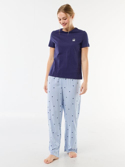 Pijama comprido estampado de 2 peças - Kiabi