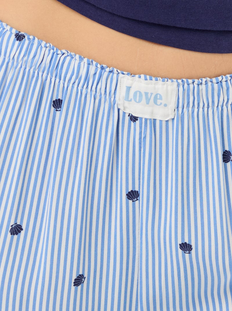 Pijama comprido estampado de 2 peças Azul - Kiabi