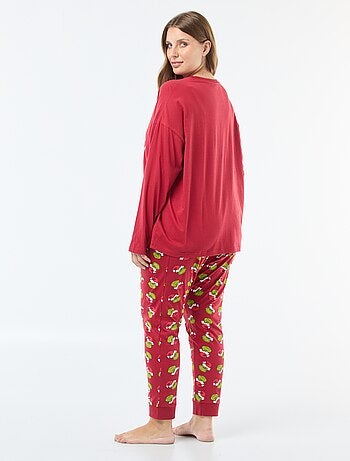 Pijama comprido estampado 'Grinch' - 2 peças