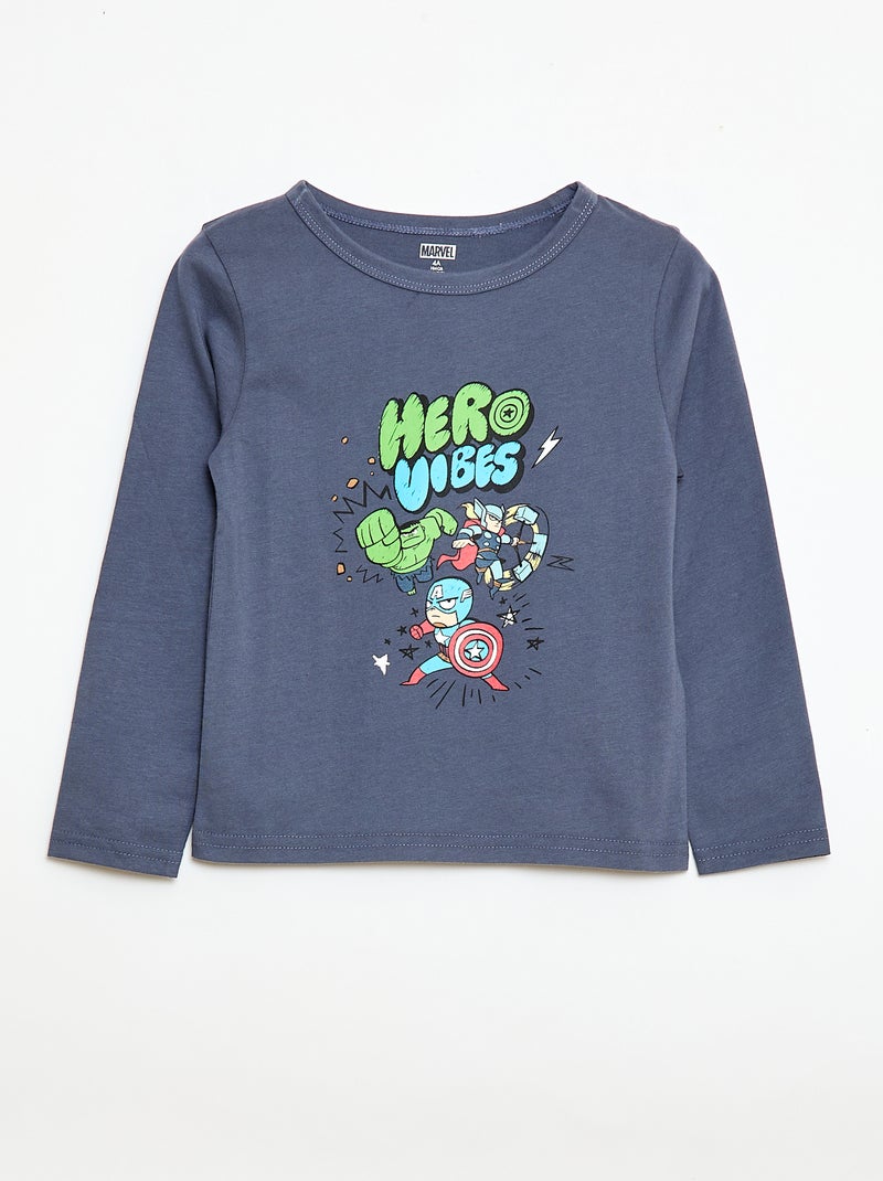 Pijama comprido estampado 'Marvel' Azul - Kiabi