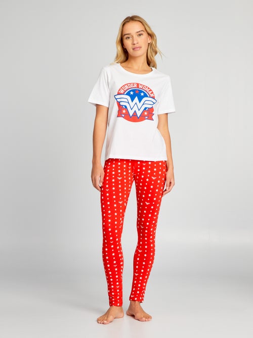 Pijama comprido estampado 'Mulher Maravilha' - 2 peças - Kiabi