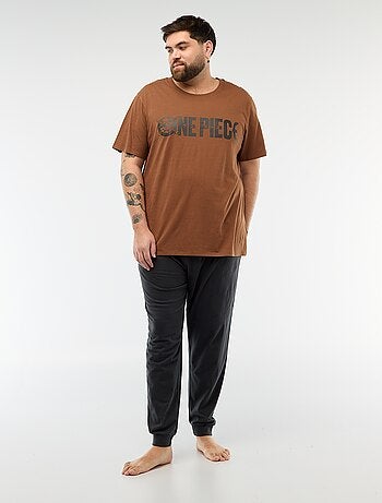 Pijama comprido estampado 'One Piece' - 2 peças