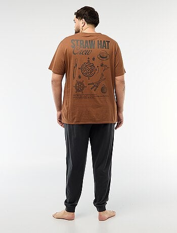 Pijama comprido estampado 'One Piece' - 2 peças