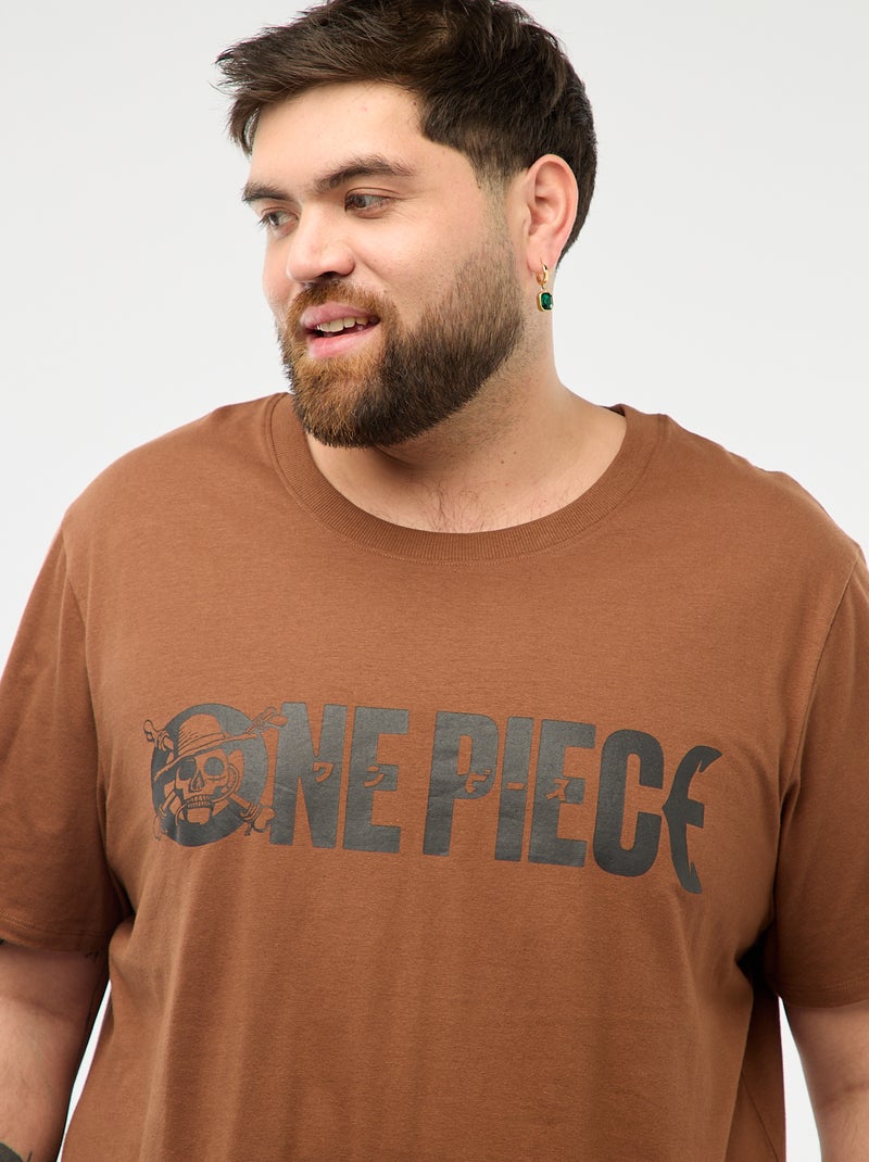 Pijama comprido estampado 'One Piece' - 2 peças Castanho - Kiabi