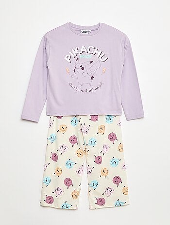 Pijama comprido estampado 'Pikachu' - 2 peças