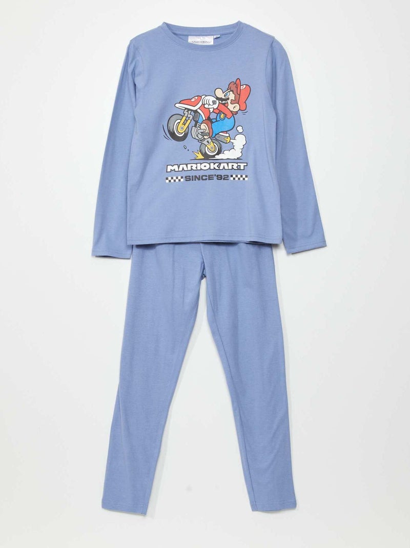 Pijama comprido "Mario Kart'  - 2 peças AZUL - Kiabi