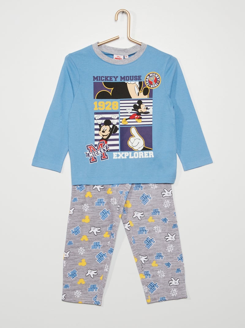 Pijama comprido 'Mickey' 2 peças Azul/ Cinza - Kiabi