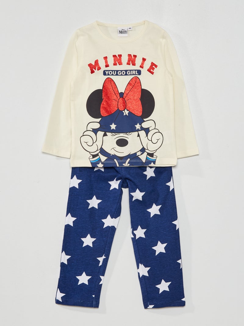 Pijama comprido 'Minnie' - 2 peças Branco/ Azul - Kiabi