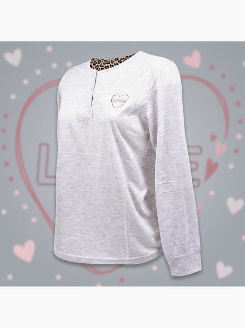 Pijama Comprido Mulher Manga Comprida OZABI - Kiabi
