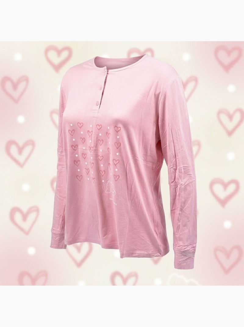 Pijama Comprido Mulher Manga Comprida OZABI Rosa - Kiabi