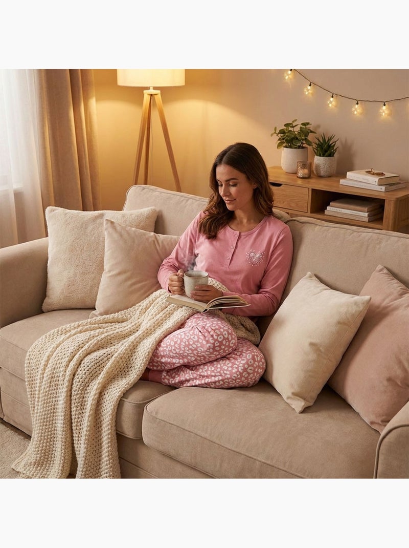 Pijama Comprido Mulher Manga Comprida OZABI Rosa - Kiabi