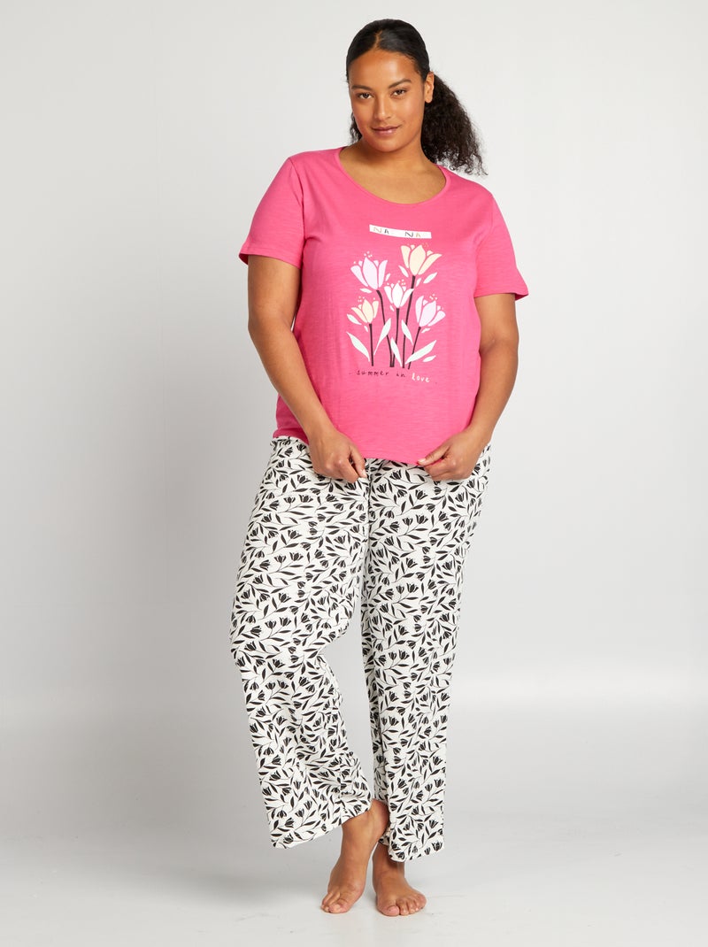 Pijama comprido 'Naf Naf'  - 2 peças ROSA - Kiabi