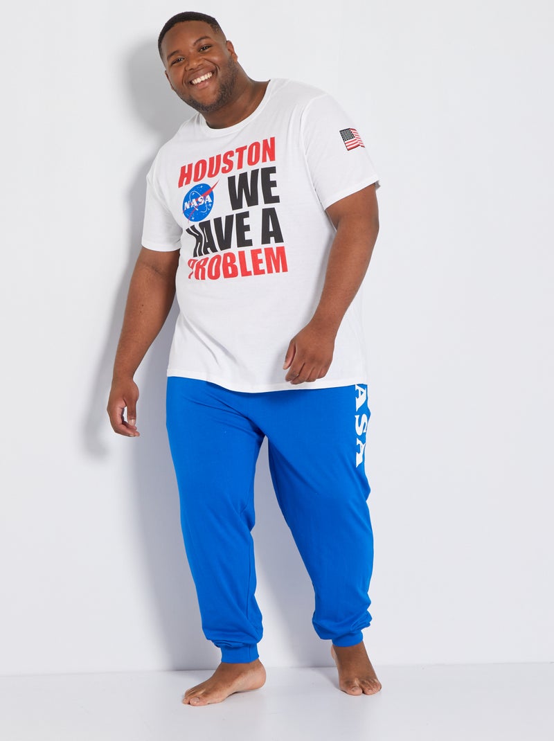 Pijama comprido 'NASA' - 2 peças Branco/ Azul - Kiabi