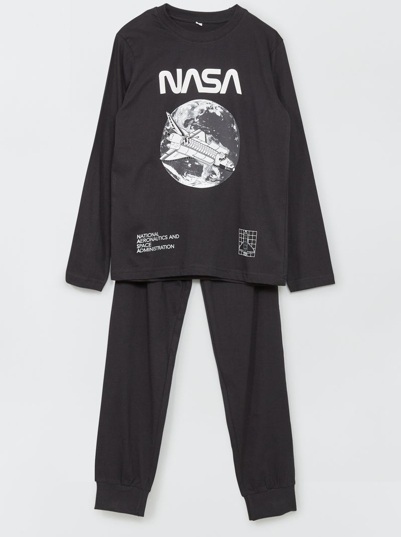Pijama comprido 'NASA' - 2 peças Preto - Kiabi