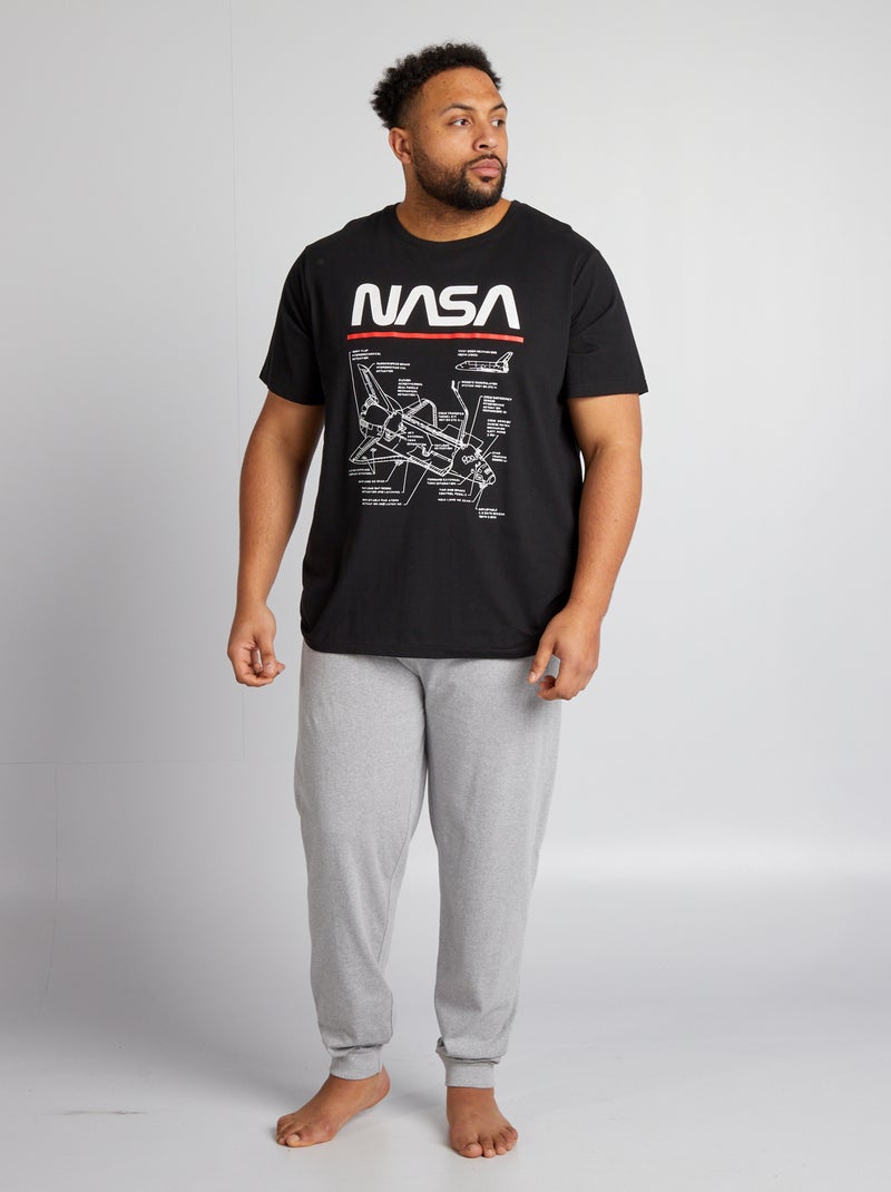 Pijama comprido 'NASA t-shirt + calças - 2 peças PRETO - Kiabi