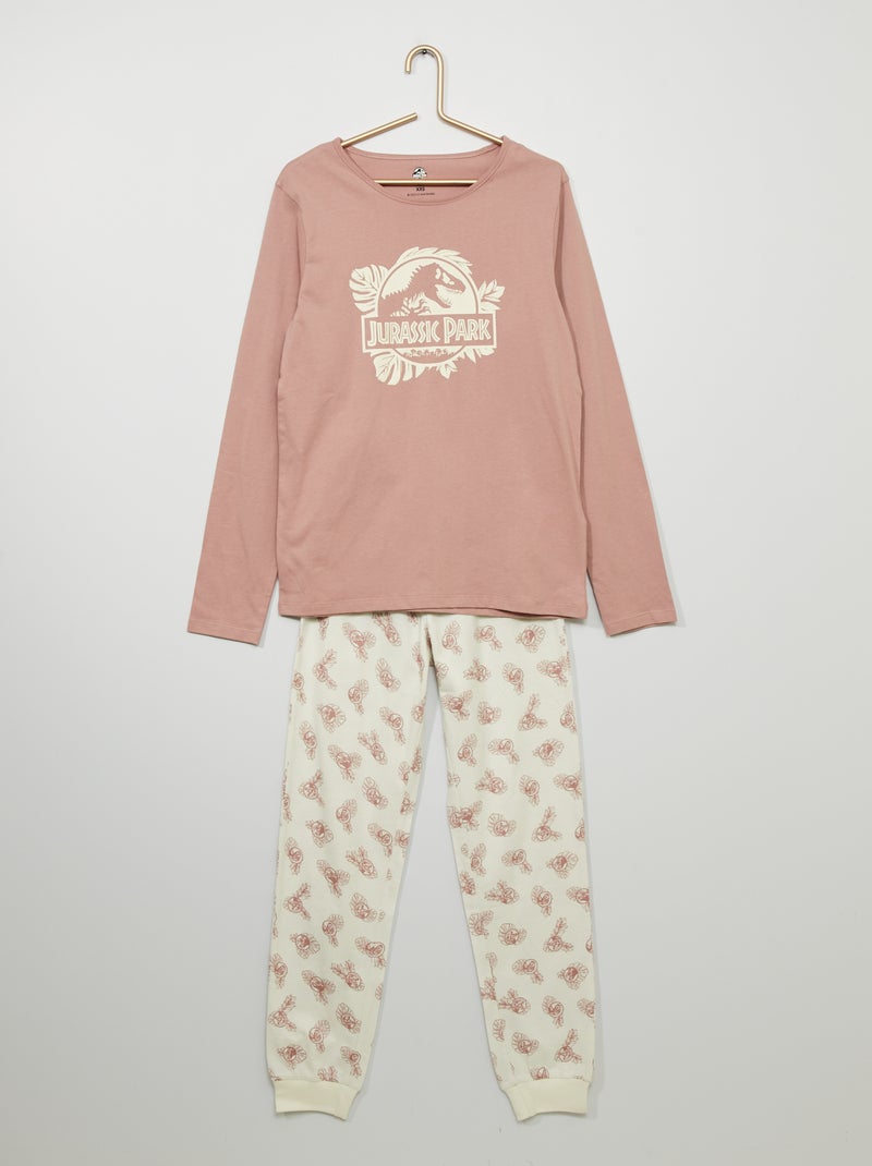 Pijama comprido 'Parque Jurássico'  - 2 peças BRANCO - Kiabi