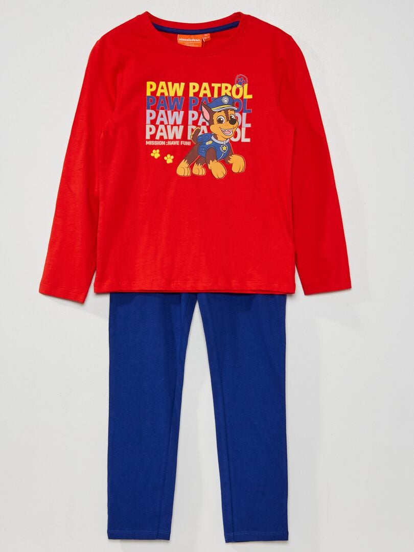 Pijama comprido 'Patrulha Pata'  - 2 peças Vermelho/ Azul - Kiabi