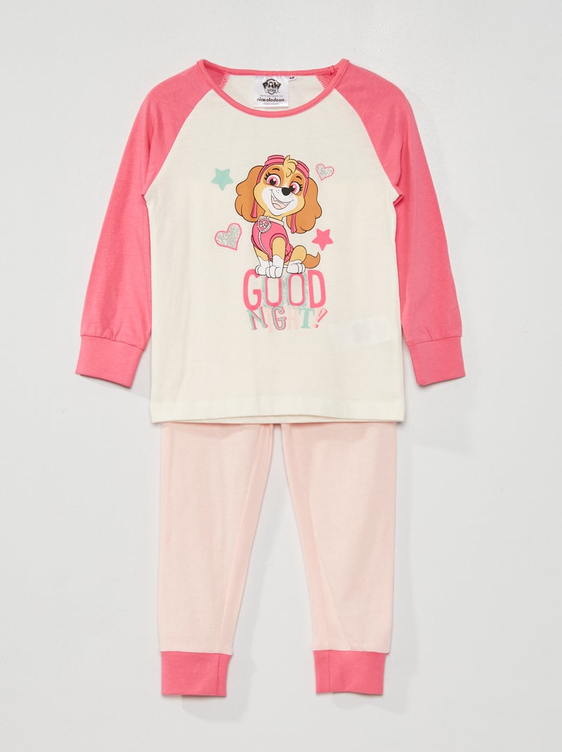 Pijama comprido 'Patrulha Pata' Branco/ Rosa - Kiabi