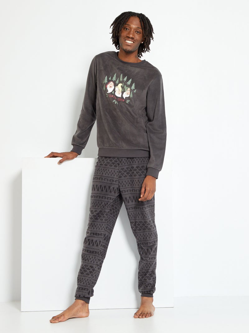 Pijama comprido polar 'Disney' - 2 peças CINZA - Kiabi