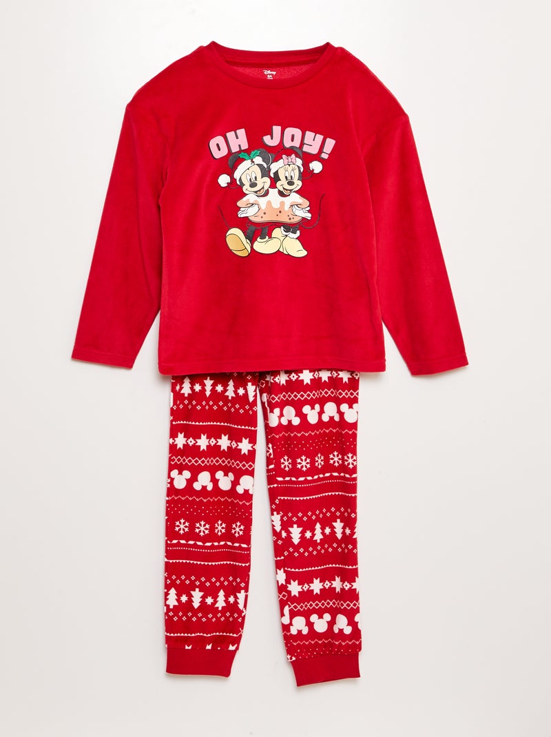 Pijama comprido polar 'Mickey' e 'Minnie' 'Disney' - 2 peças VERMELHO - Kiabi