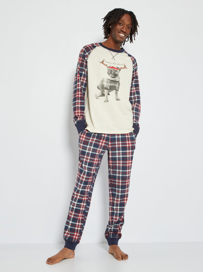 Pijama comprido 'Produkt' em jersey - 2 peças BEGE - Kiabi