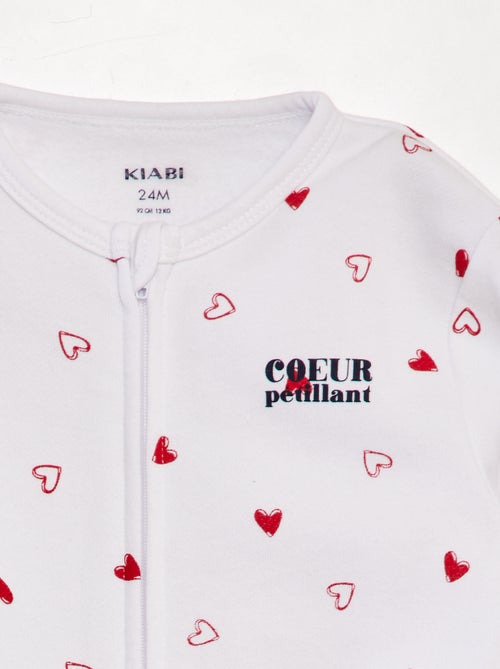 Pijama comprido quente 'Amour' - Kiabi