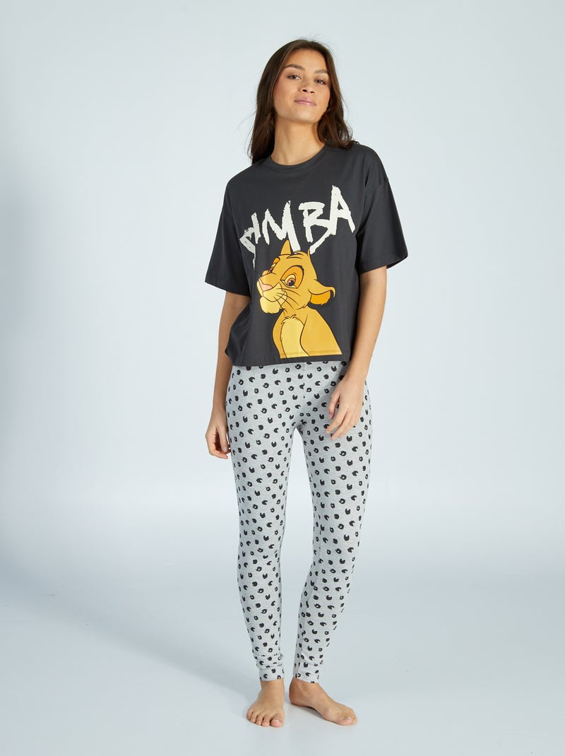 Pijama comprido 'Simba' - 2 peças PRETO - Kiabi