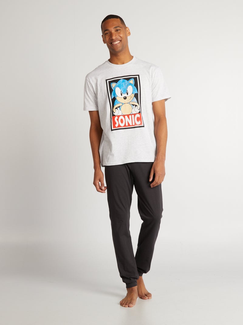 Pijama comprido 'Sonic'  - 2 peças CINZA - Kiabi