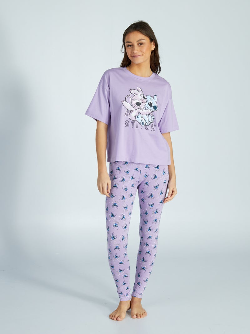 Pijama comprido 'Stitch' - 2 peças VIOLETA - Kiabi