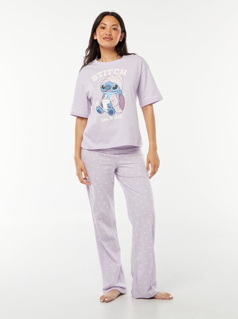 Pijama comprido 'Stitch'  - 2 peças Violeta - Kiabi
