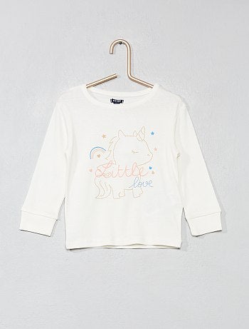 Pijama comprido 'unicórnio' - Kiabi